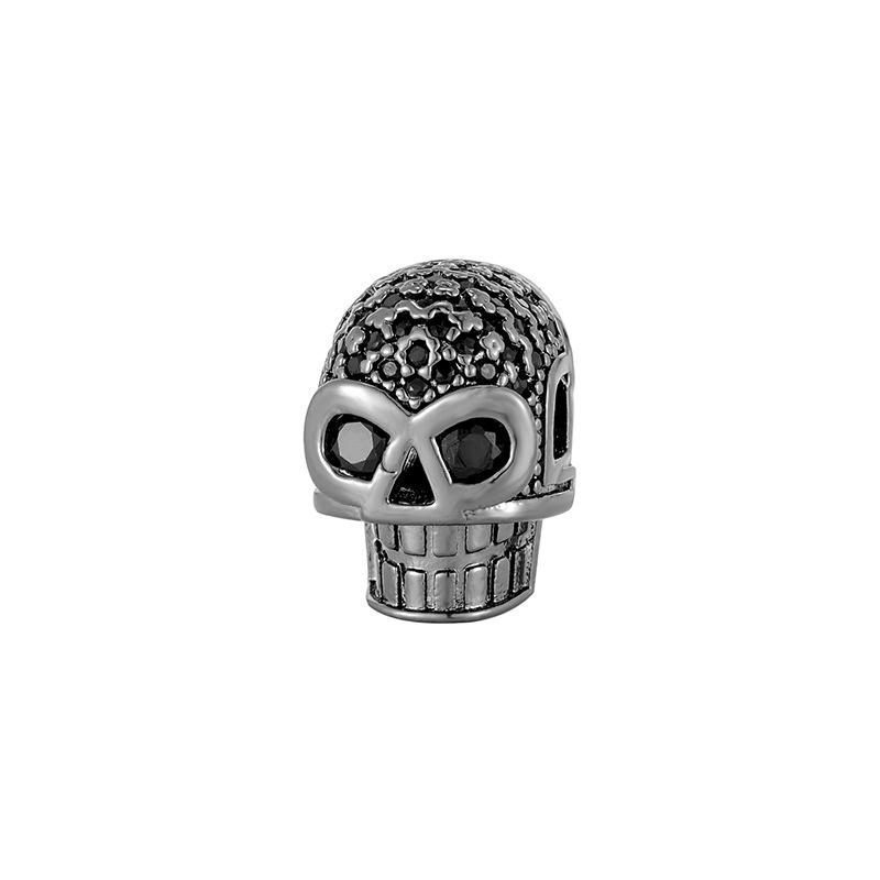 

10 Pcs/lot Micro Inlaid Skull Charms Zircon Halloween Accessories Diy Beads for Jewelry Making Supplies Wholesale