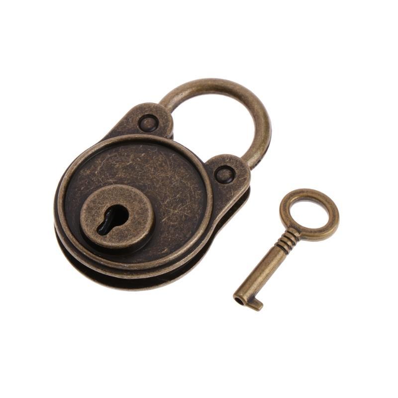 Mini Bear Shaped Lock Metal Keyed Padlock Vintage for Wish Lock Pad