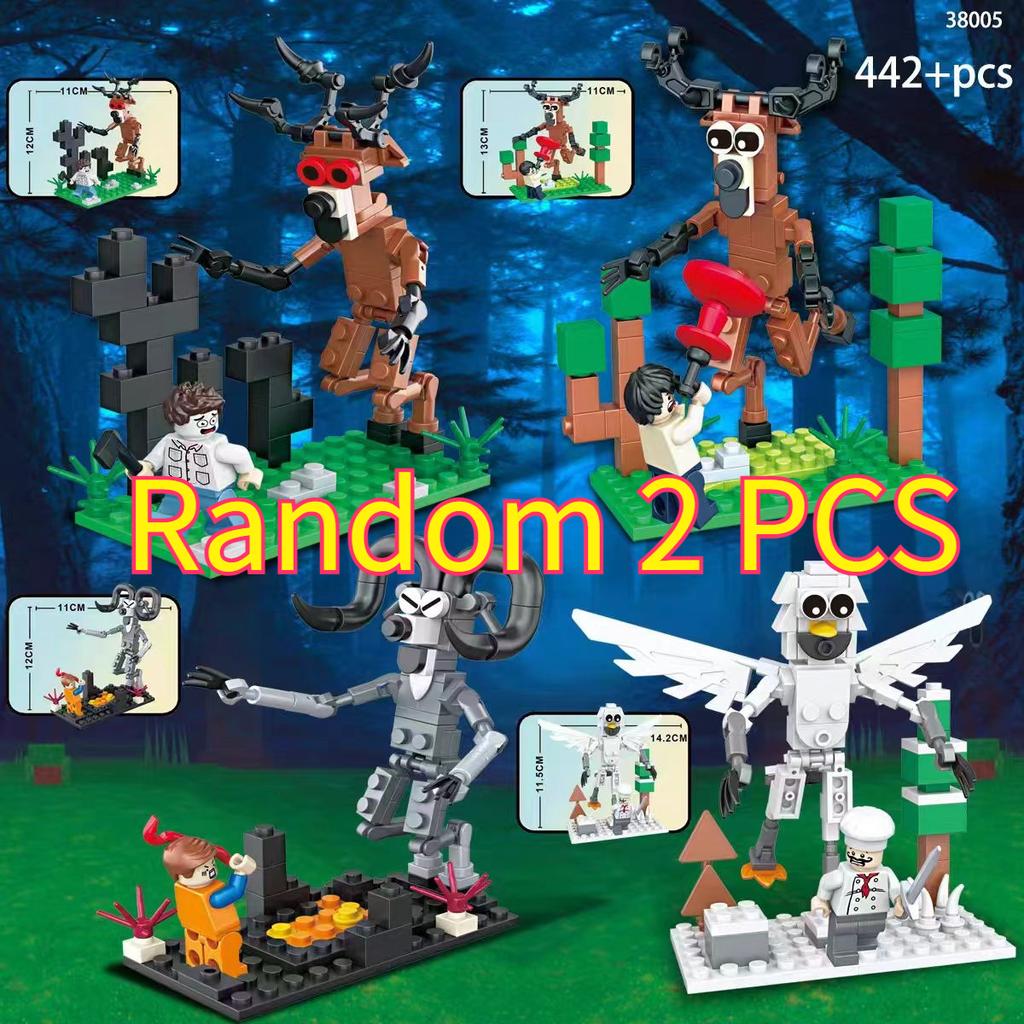 99 Nights in The Forest Figures Toy Figurine Building Block Monster Deer Hunting Scene Blocks Collection Model Kids Toys Gift