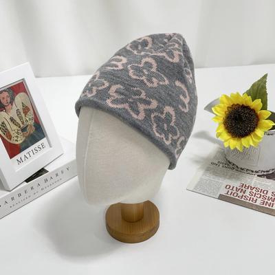 Damen- und Herren-Alltags-Blumen-Strickmütze