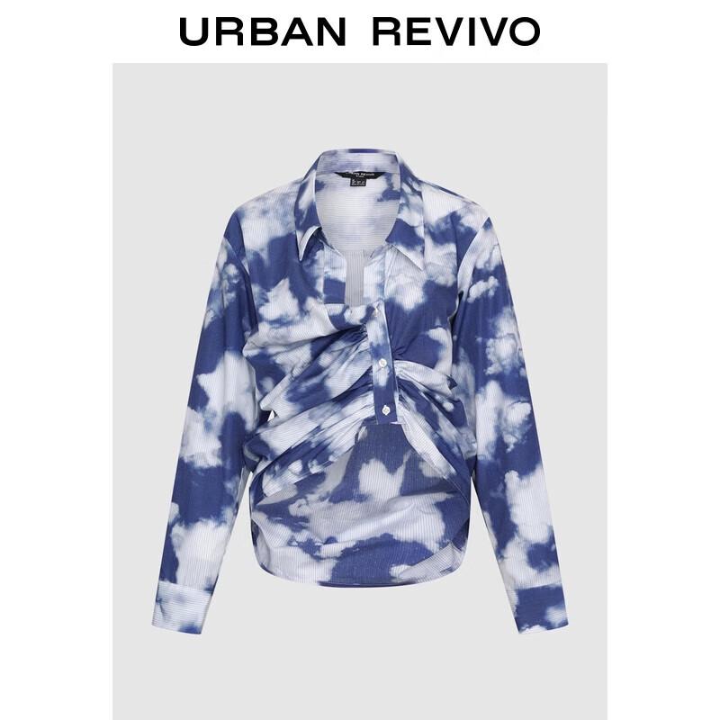 UR Women s Asymmetrical Tie-Dye Long-Sleeve Open-Front Shirt M