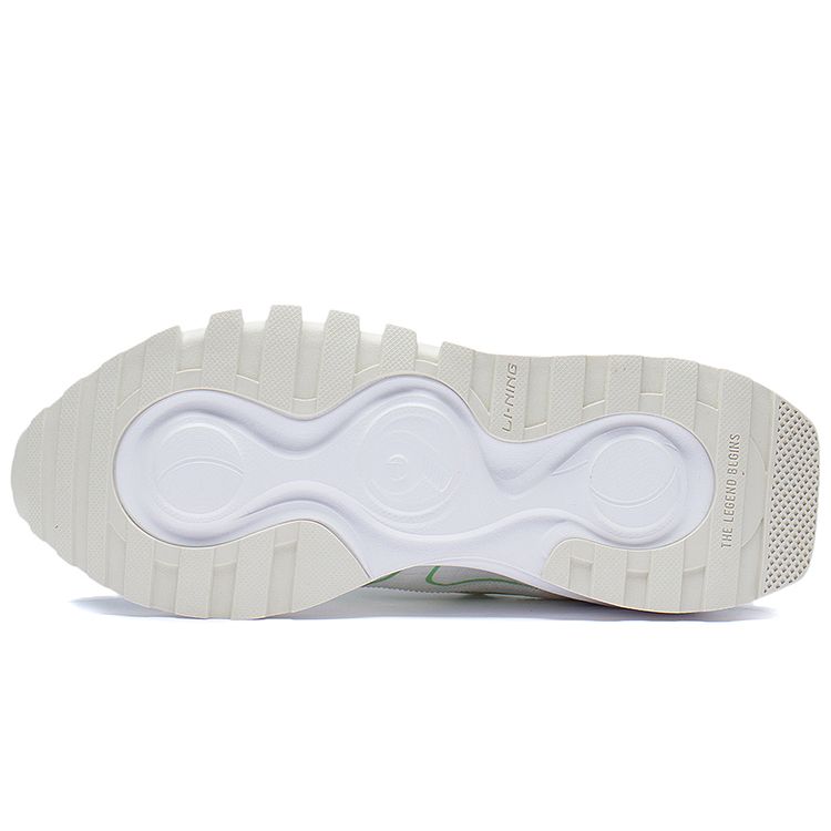 Li Ning Fangyuan Evo Retro Height Increasing Shock Absorbing Wear Resistant Non Slip Low Top Sports Casual Shoes Women Sneaker White Blue AGCR228-9