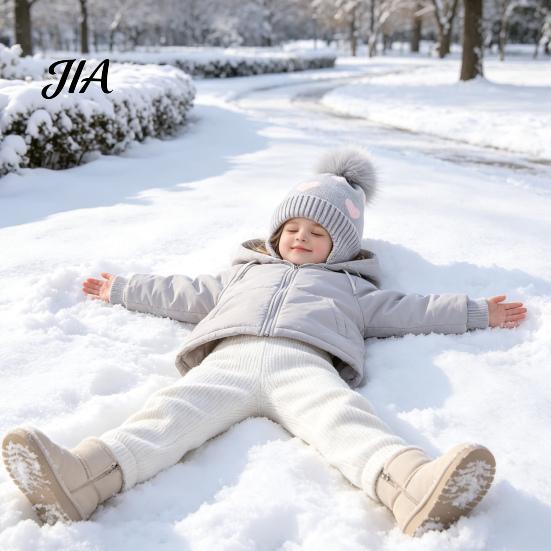 Cute Pom Knit Hat Kids Winter Hat, Warm Soft Pompom Cozy Gift for Children Heart Pattern, Earflap Boys Girls Toddlers Breathable