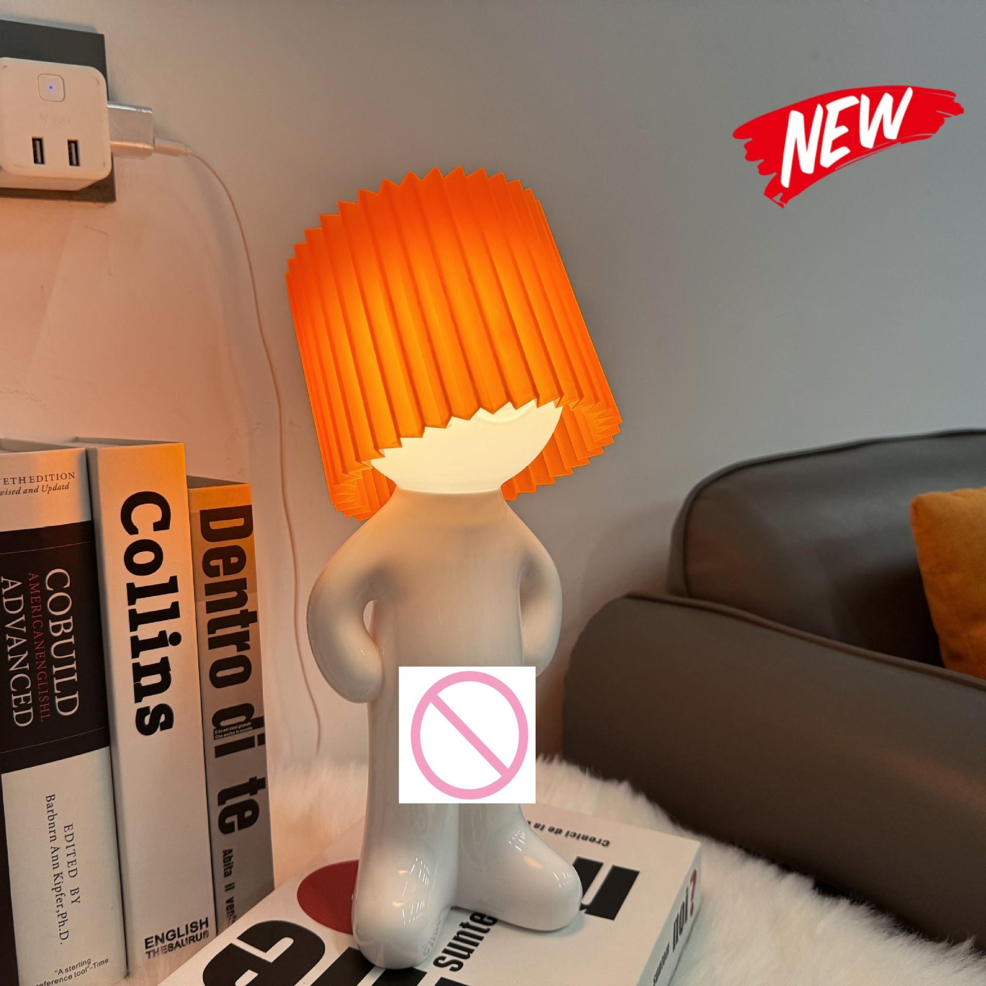 

USB LED Нічник Сором язливий Хлопчик Настільна Лампа з Перемикачем-Пенісом для Спальні Прикраса Кімнати Атмосферне Освітлення Різдвяний Подарунок помаранчевий