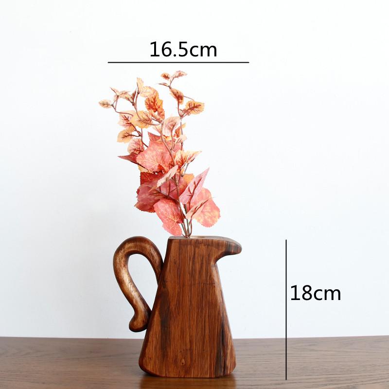 Handgefertigte Vase aus Massivholz, ausgehöhltes Glasröhrchen, Blumenarrangement, Hydrokultur, Holzvase, Topfblumen, Wohnaccessoires