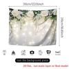 Sfondo Fotografia Elegante Rosa Bianca 2D con Verde Banner