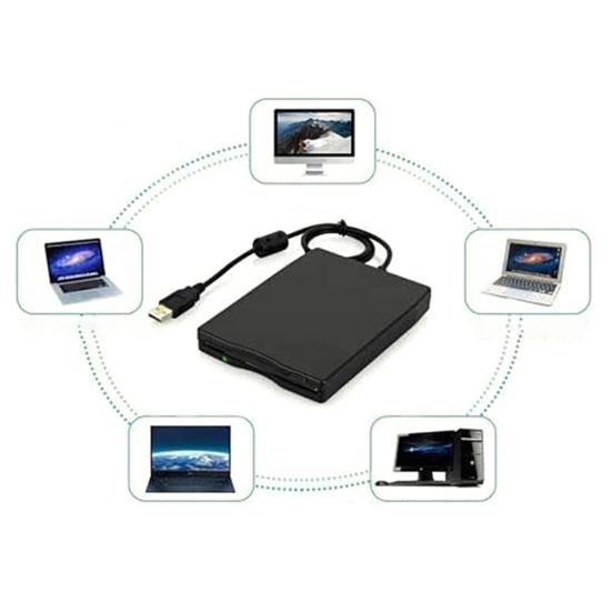 Floppy Drive USB Play Portable 3.5-inch 2 Plug External Floppy Disk Reader 1.44