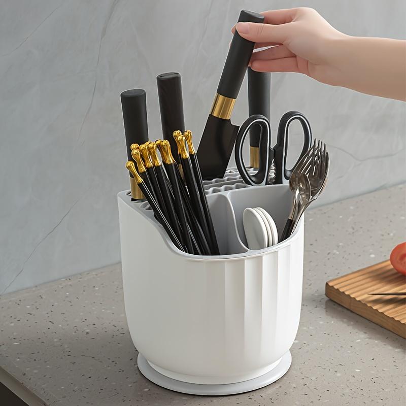 Kitchen Rotating Knife Holder Storage Rack Countertop Multifunctional Chopstick Storage Box Household Kitchen Knife Holder