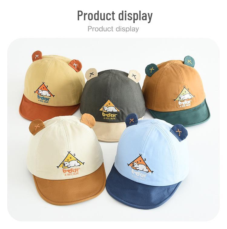 Vindtät solhatt för barn med 3D-tecknade öron – Söt basebollkeps med ankans näbb