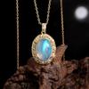 New 925 Sterling silver Necklace Loyalty stone Natural oval 10*14mm Ethiopia opal Pendant fine jewelry for women's Proposal gift