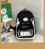 Street Nylon Fashion Backpack Color Block Design With Laptop Compartment Gift