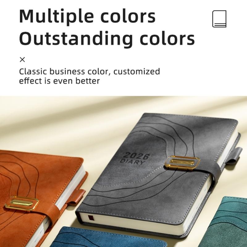 2026 Planner Organizers 365 Daily Pages Small Size PU Leather Cover Thick Linen Paper Suitable for Professional