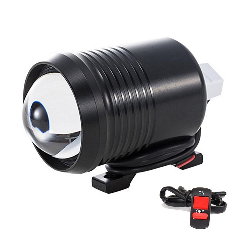 

10W High-power Motorcycle Headlight LED Lens Electric Spotlight Driving Spot Fog Lights For Car ExternalAccessories Bulb 12V чорний