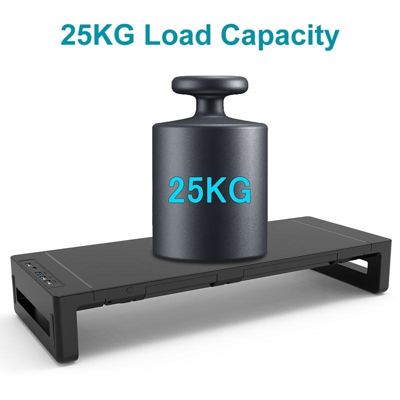 Monitor Stand Riser with USB 3.0 Multifunctional Foldable Height Adjustable Computer Stand Desk Shelf Riser for Desktops Laptops