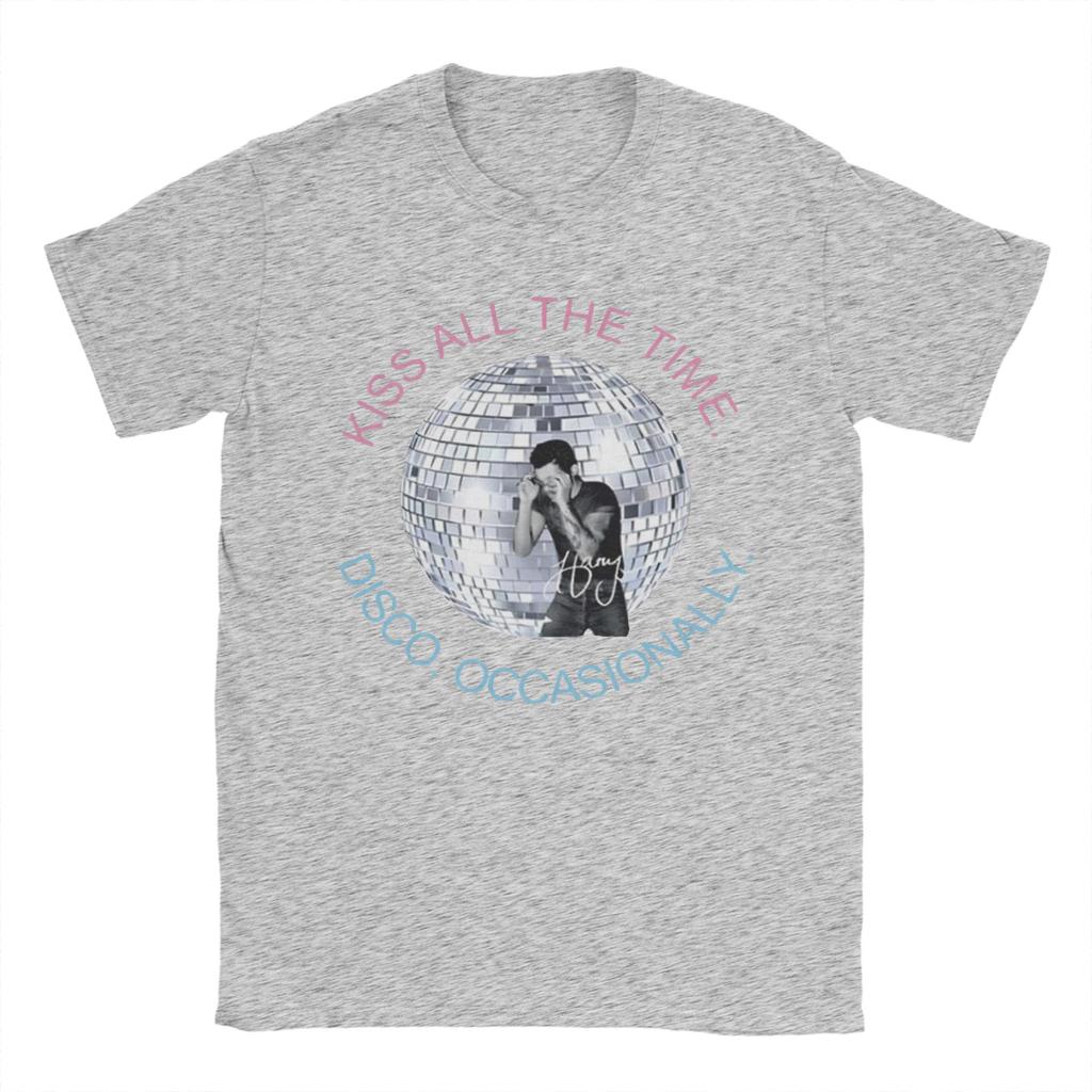 Harry Styles Kiss All The Time Disco Occasionally Mens T Shirt Tee Shirt Short Sleeve Crewneck TShirts 100 Cotton Clothes
