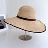 French Oversized Brimmed Hand Knitted Raffia Sun Hat Women Seaside Travel Sun Hat Elegant French Hepburn Style Sombrero