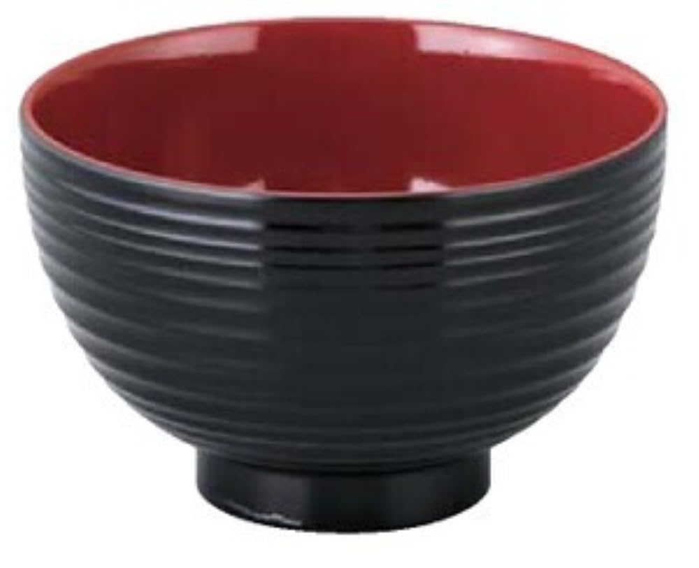 Fukui Craft Diameter 114mm Four Seasons Soup Black with Red Interior 31090050 TA) Bowl,
