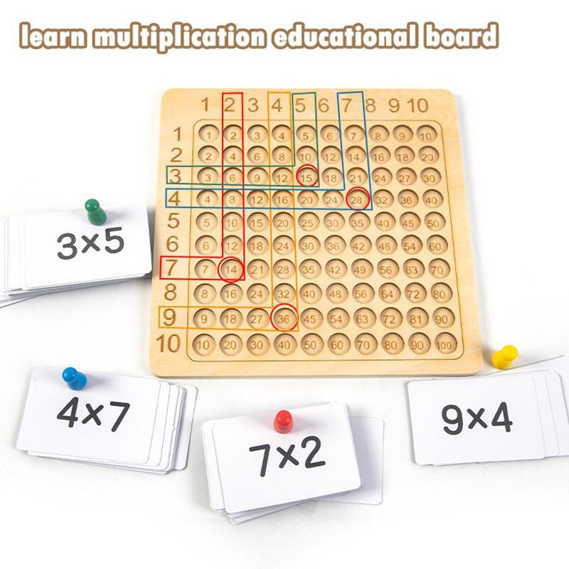 Montessori Wooden Multiplication Board Game Children Math Educational Toys Counting Hundred Board Interactive Thinking Game