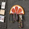Wall-Mounted Key Hanger Semi-Circular Orange Slice Design Coat Hanger Entrance Key Hanger with 4 Hooks for Bedroom Bathroom