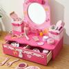 Toy Vanity with Mirror and Storage Drawer Tabletop Pretend Play Set
