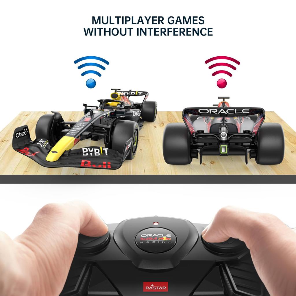 Red Bull F1 Race 118 Scale RC Racing Car, Rastar 2022 Oracle Red Bull Race F1 Remote Control Car Red Bull Equation RB 18 2022 Sergio Perez, Navy Blue