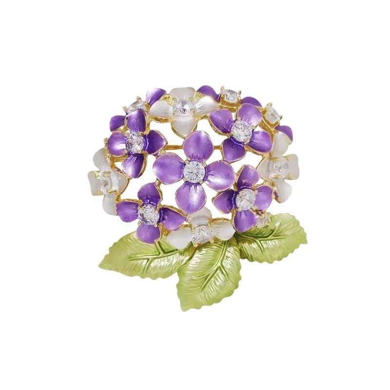 Enamel Embroidered Ball Flower Brooch, High-end Women's Fashion, Exquisite Brooch, Niche Design Sense, Elegant Brooch