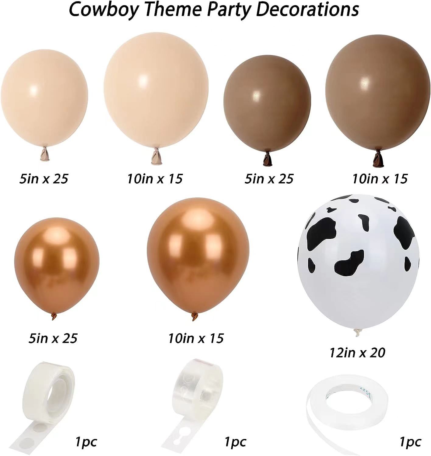 

Cow Balloon Set Vintage Caramel Color Printed Cow Latex Balloon Children S Birthday Party Arrangement Set as shown