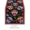 Horror Halloween Skull Table Runner Ethnic Mexico Flower Table Runner Day of The Dead Kitchen Dining Tablecloth Table