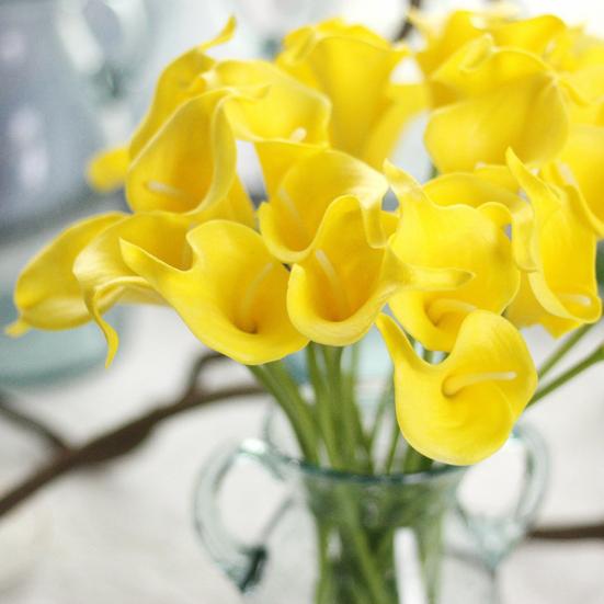 1 Zweig künstliche Blume Calla-Lilien-Brautstrauß für Zuhause, Hochzeit, Party, Dekoration