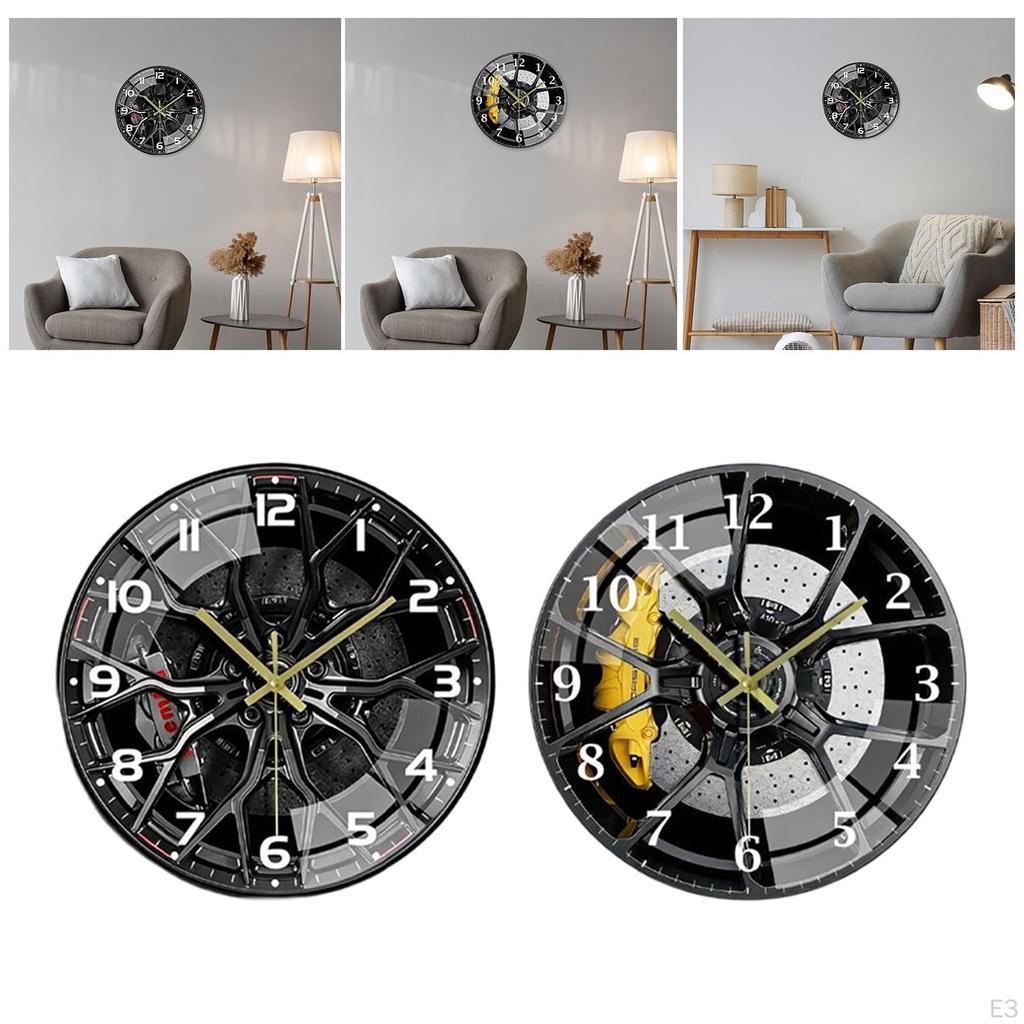 Clock with Silent 2D Movement, Smooth Glass And Arabic Numerals. Suitable for Bedrooms, Living
