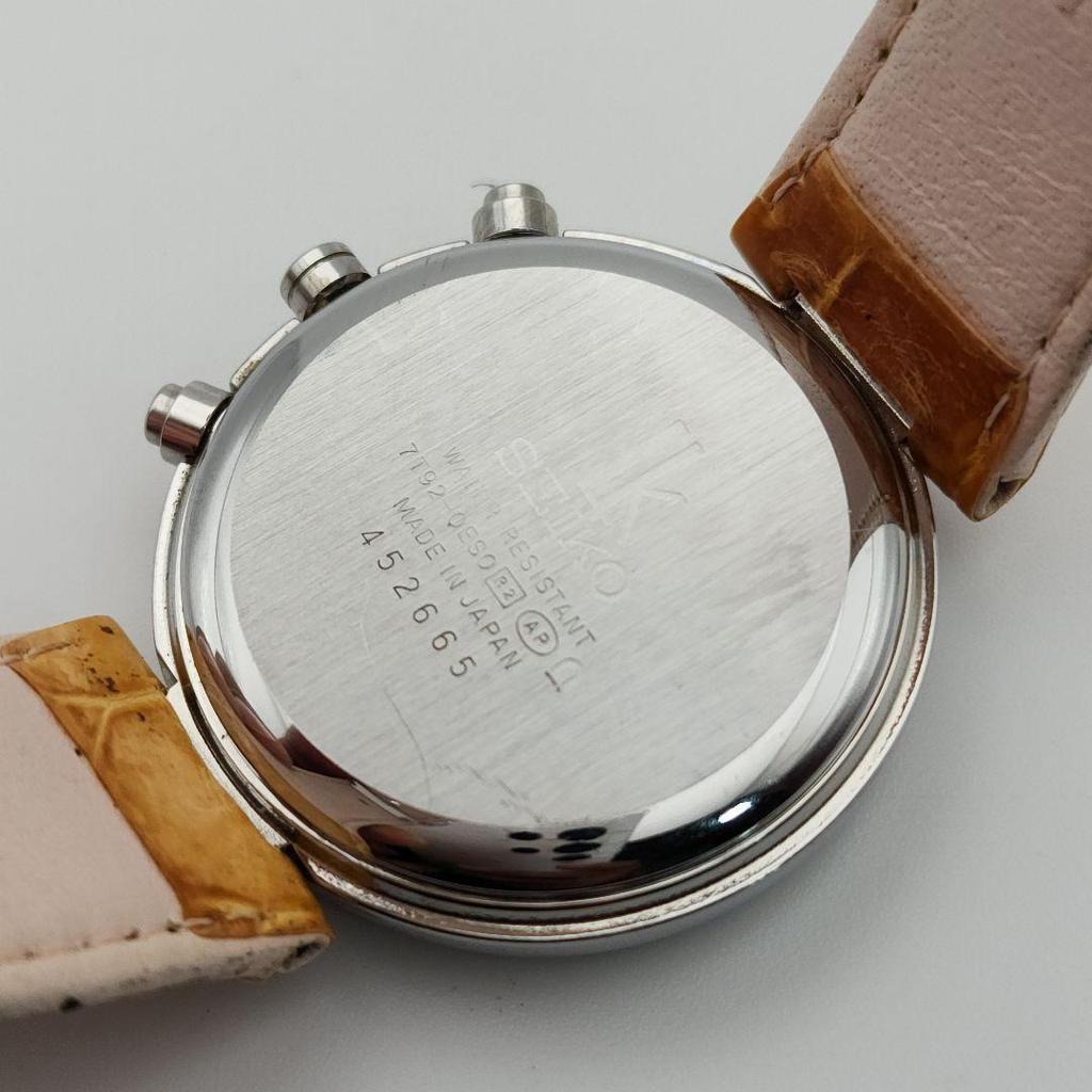 [USED] Seiko Lukia Date White Chronograph 7T92 Waterproof Steel Watch in Good Working Condition