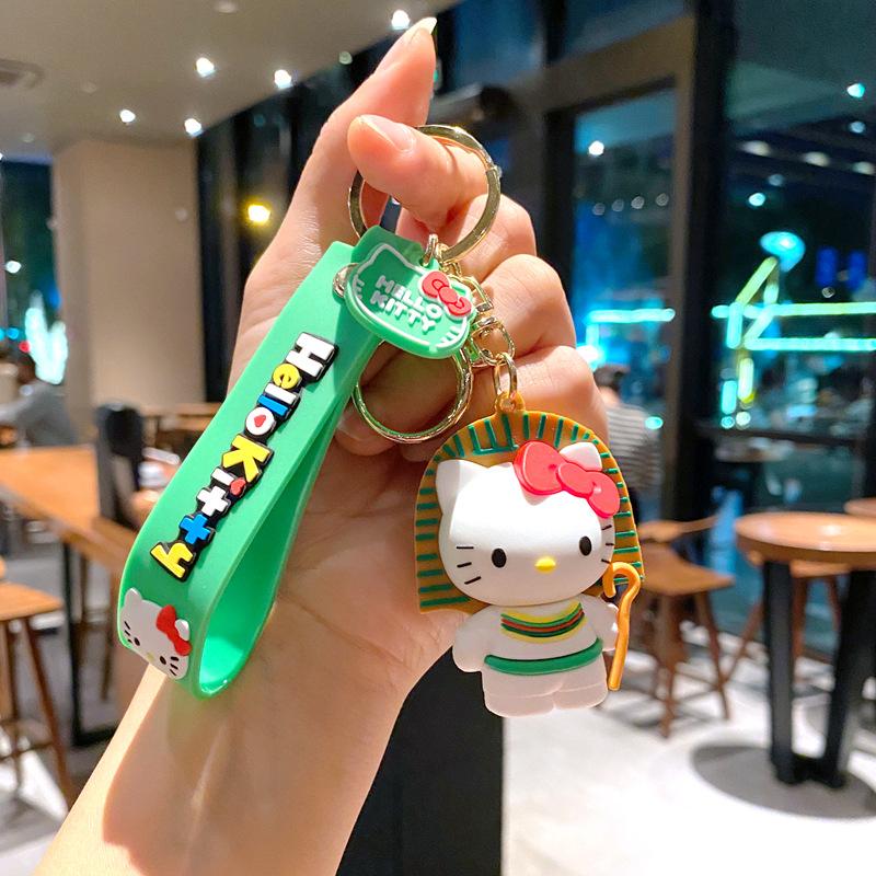 Creative Cartoon Teacup Kt Cat Keychain Hello Kitty Cute Pendant Schoolbag Pendant Girl Student Pendant