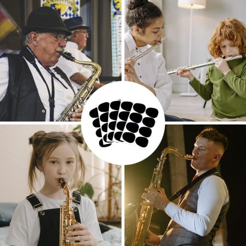 Latikaly Mouthpiece Patches, 40-Pack, Saxophone Mouthpiece Cushions, Alto Saxophone Mouthpiece Pads, Durable and Practical Rubber Cushions for Protect