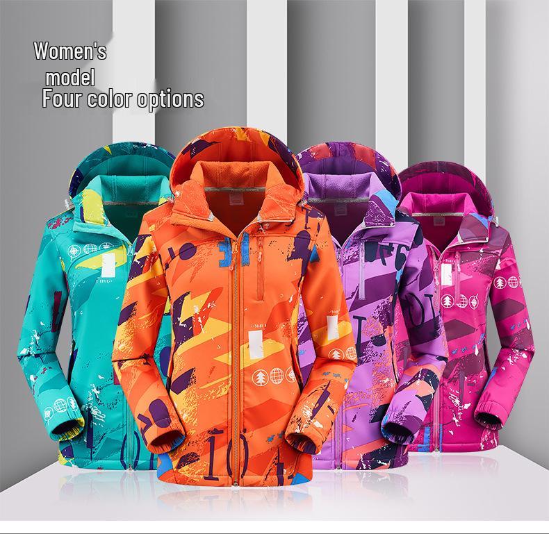 Jaqueta Softshell Camuflada Unissex: Fleece, À Prova de Vento, Impermeável, Com Capuz, Tamanho Grande Roupa para Montanhismo ao Ar Livre