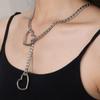 Stainless Steel Heart Necklace Summer Women Girls Retro Punk Silver Color Necklace Elegant Versatile Necklace Fashion Accessory