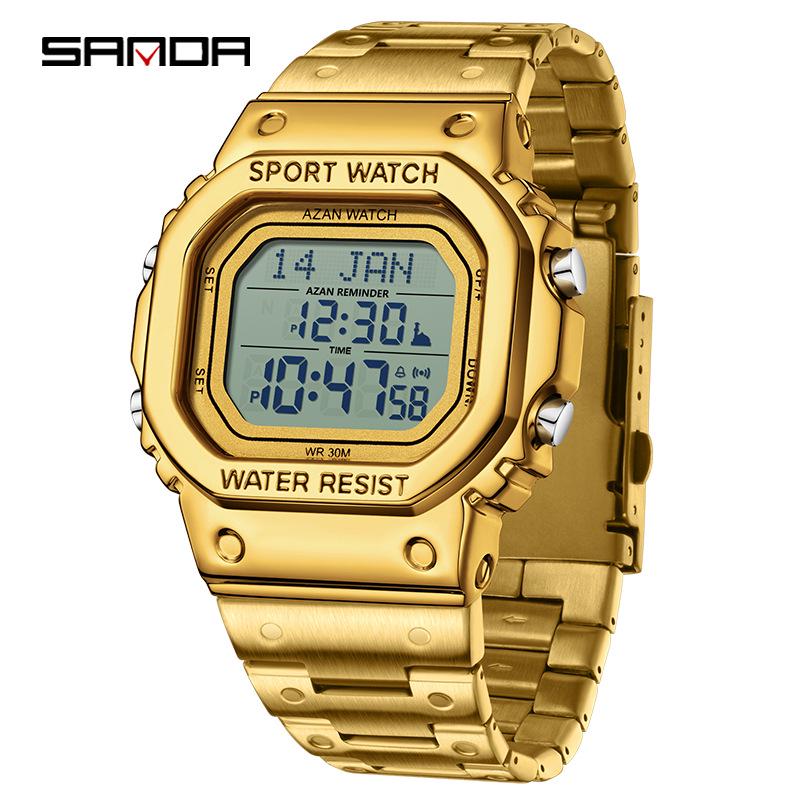 Sanda Men's Multifunctional Waterproof Electronic Watch - Middle East Exclusive, Summer Time Wristwatch