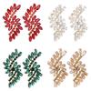 Fashion Geometric Crystal Drop Earrings For Women With Alloy Material Elegant Evening Jewelry