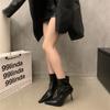 Fashion Autumn Winter Women Slim Ankle Boots Fashion Elegant Pointed Toe Shoes Thin High Heels Women's Morder Short Boots Zapatos Mujer