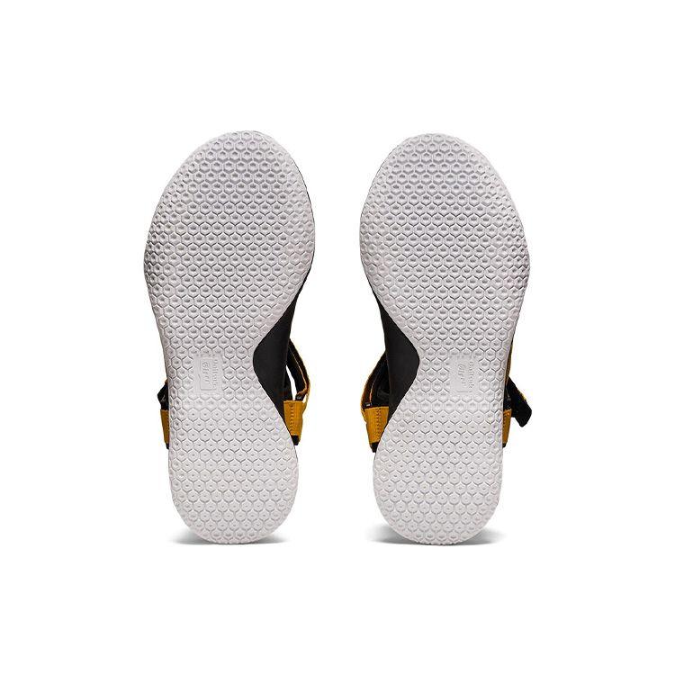 Onitsuka Tiger Ohbori Strap Casual Versatile Beach Sandals Unisex Sandals Black Yellow 1183B305-750