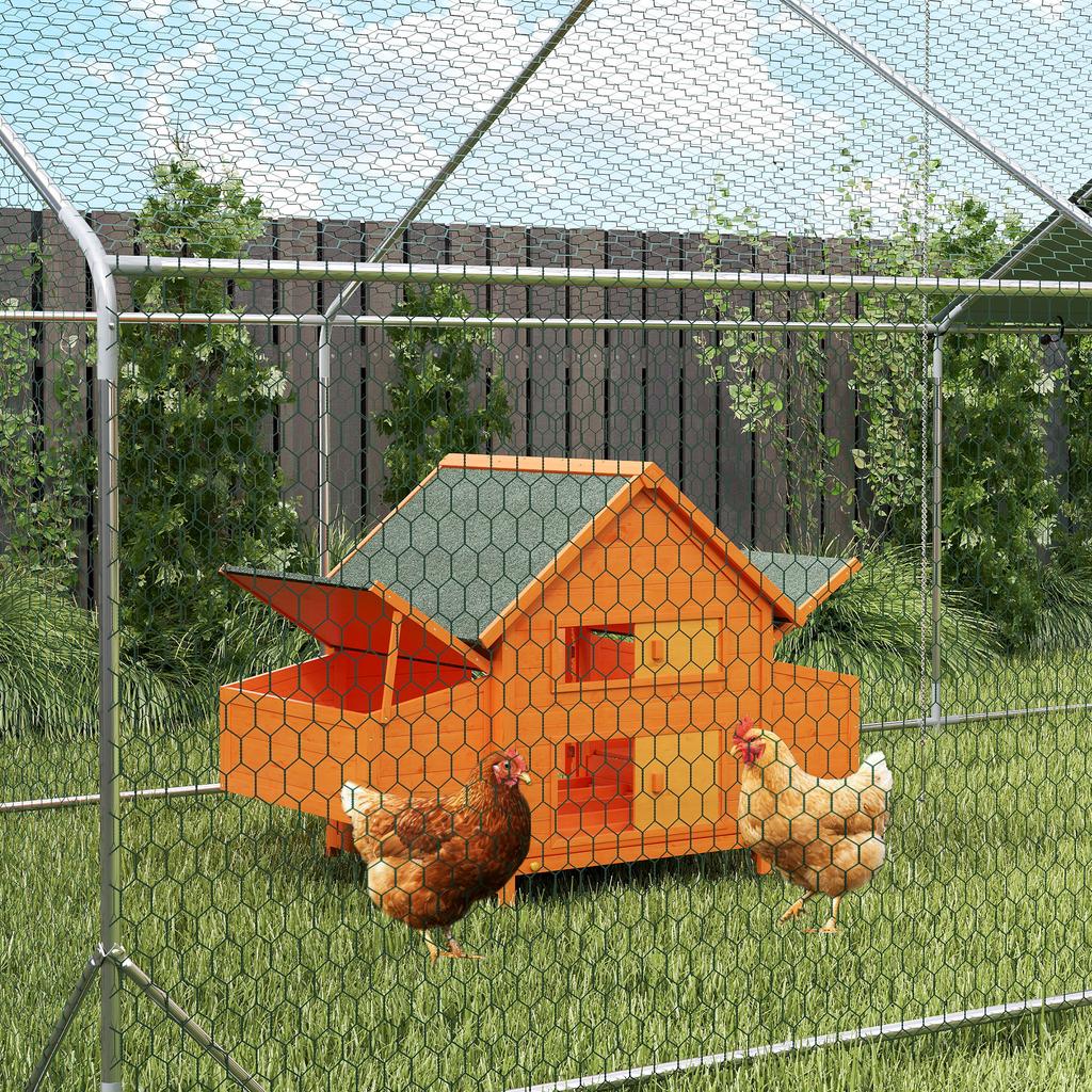 Wooden Chicken Coop with Waterproof Roof, Prefabricated Outdoor Chicken Coop, 160x98.5x107cm