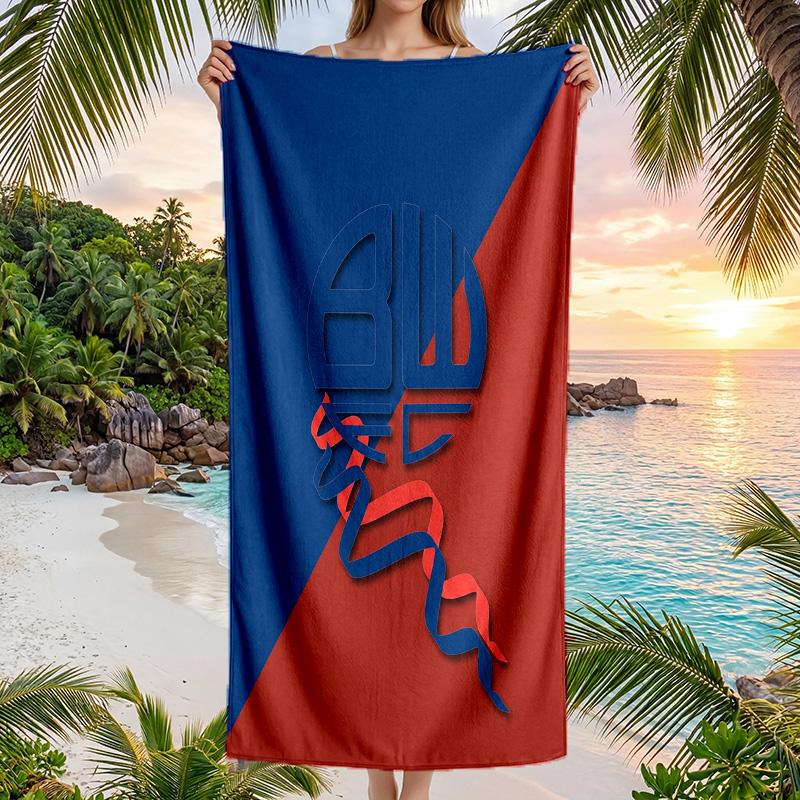 Bolton Wanderers FC Print Quick Dry Beach Towel Microfiber Absorbent Portable Travel Swimming Towel