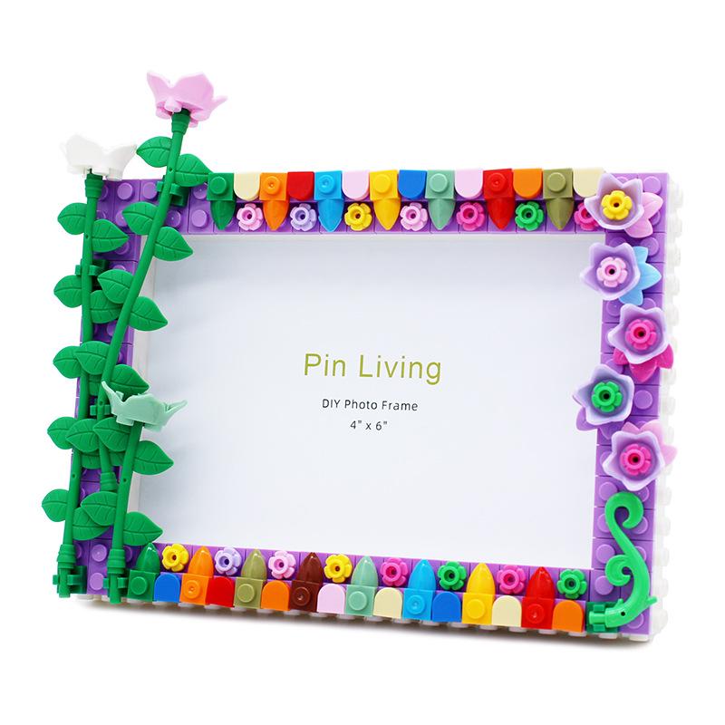 Pin Yi Jarní květina DIY Dětské stavebnice Rámeček na fotky - Kreativní ručně vyráběný stojánek a dárek pro děti
