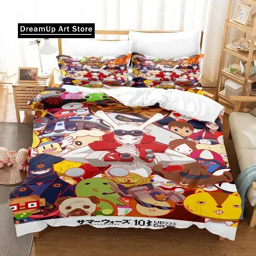 New Summer Wars Bedding Set Single Twin Full Queen King Size Bed Set Adult Kid Bedroom Duvet Cover Sets Cool Anime Bed Sheet Set