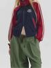 Giacca da donna slim fit retrò a righe con collo alla coreana - Cardigan corto stile college.