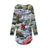 Tee Shirts For Women Casual Round Neck Long Sleeve Shirts Christmas Printing Top Pullover
