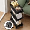 Plastic 2/3/4 Tiers Rolling Cart Large Capacity Gap Storage Rack Mobile Storage Rack  Kitchen
