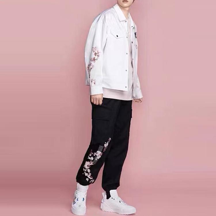 Li Ning Sakura Series Floral Print Sports Jacket Men Jacket White AFDR426-1