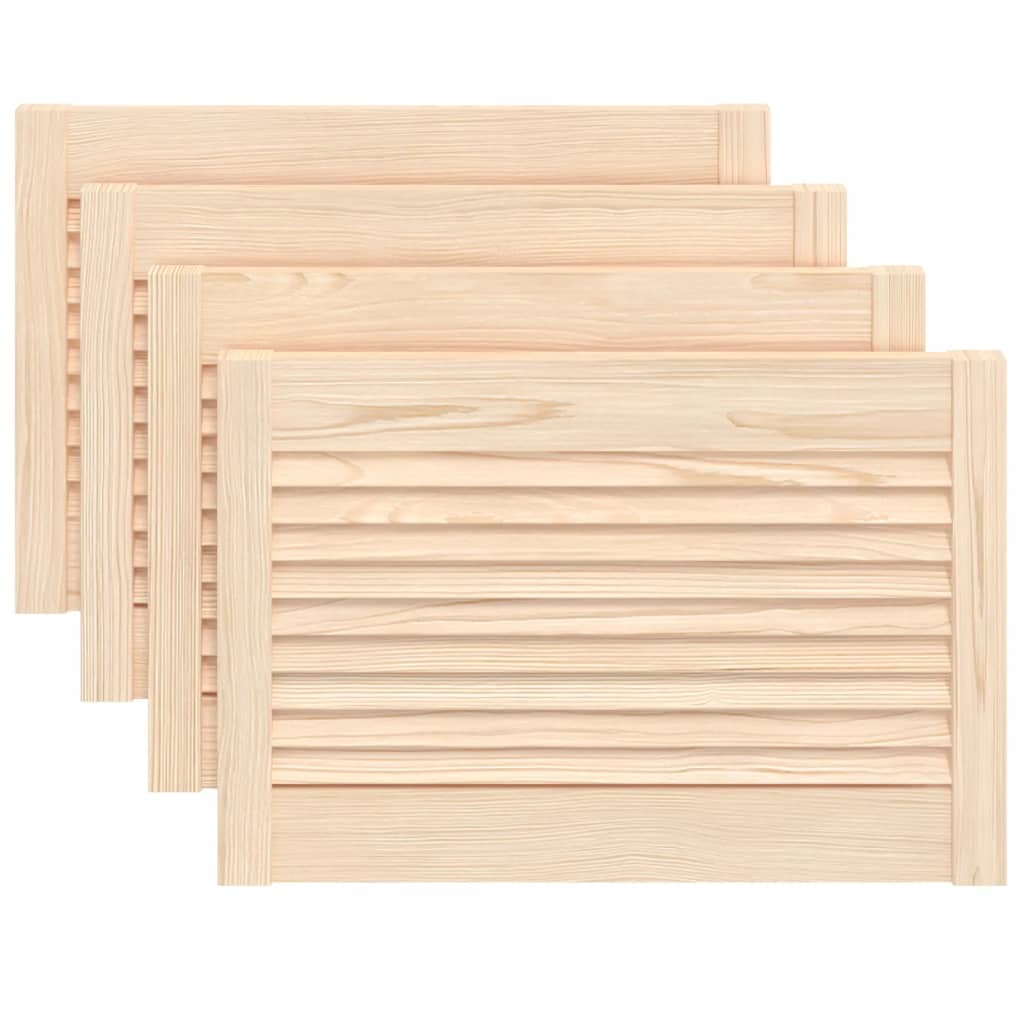 Vidaxl Louvered Doors for Cabinet, 4 Pcs, 39.5X59.4 Cm, Pine Wood