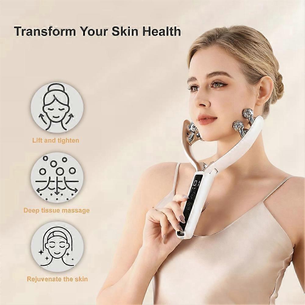 Facial Massager with 3D Roller,Lymphatic Drainage Tool for Face,Leg and Neck Massage - Lymphatic Contour Face Brush Lift