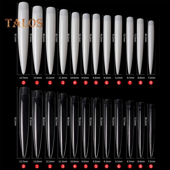 120Pcs/Bag Nail Tips Extra Long Stiletto Shape ABS Natural Thin Extending False Nails for Salon